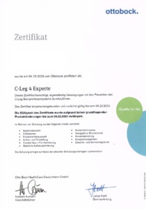 Carepoint Zertifikat als C-Leg 4 Experte